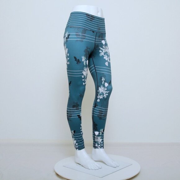 Zyia Floral Stripe Light n’ Tight Leggings Women S - Picture 3 of 13